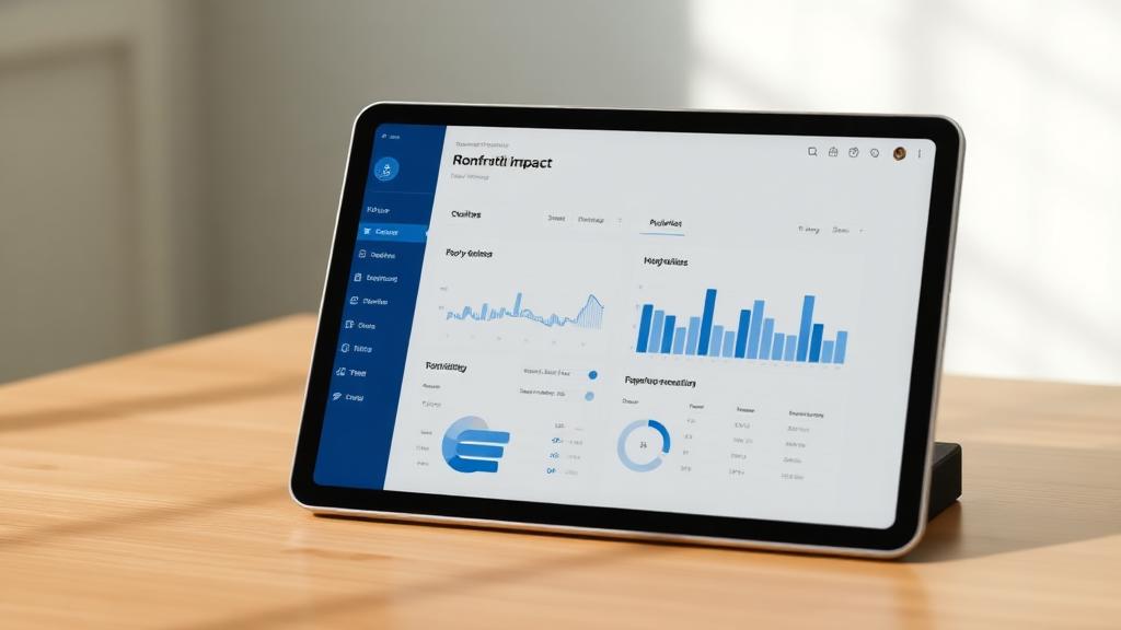 Nonprofit impact dashboard on a tablet